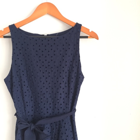 BB Dakota Dresses & Skirts - BB Dakota Navy Lace Eyelet Sleeveless Hi/Low dress